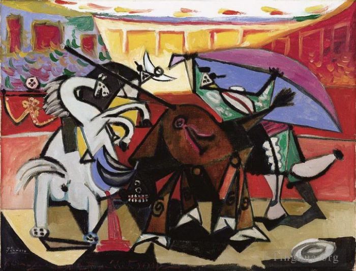 Pablo Picasso's Contemporary Various Paintings - Course de taureaux 1934