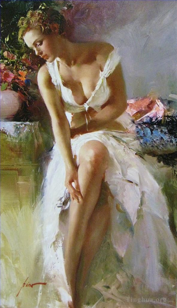 Pino Daeni's Contemporary Oil Painting - Angelica