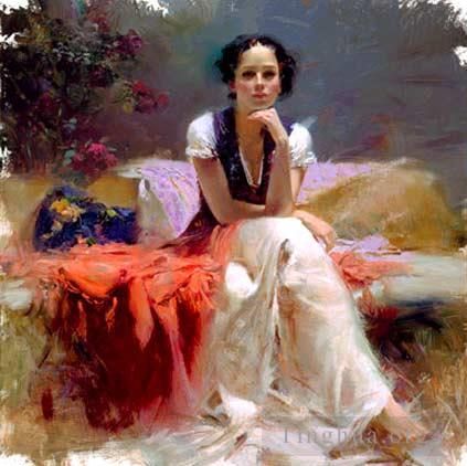 Pino Daeni's Contemporary Oil Painting - First Glance