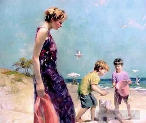 Pino Daeni's Contemporary Oil Painting - Good Old Days
