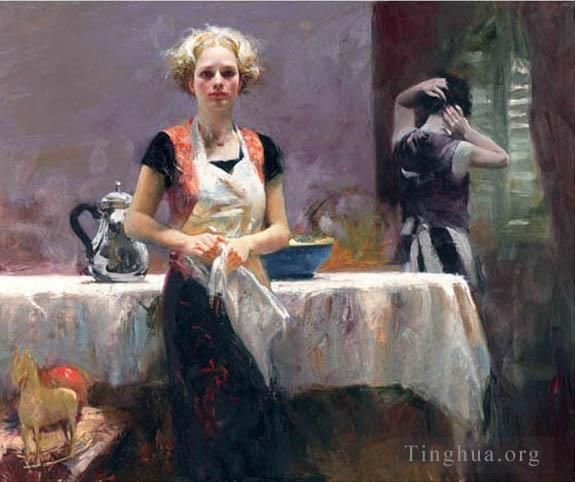 Pino Daeni's Contemporary Oil Painting - In the Late Evening