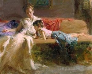 Contemporary Artwork by Pino Daeni - Late Night Reading Sold Out