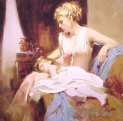 Pino Daeni's Contemporary Oil Painting - Long Day