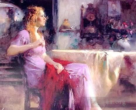 Pino Daeni's Contemporary Oil Painting - Longing For