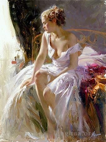 Pino Daeni's Contemporary Oil Painting - Morning Breeze