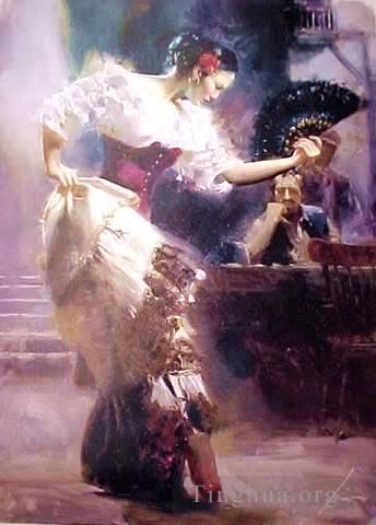 Pino Daeni's Contemporary Oil Painting - The Dancer