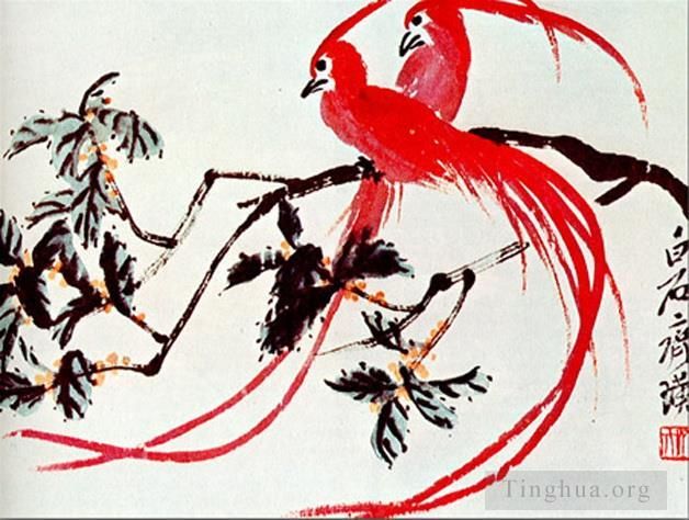 Qi Baishi's Contemporary Chinese Painting - Birds of paradise