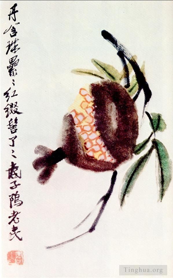 Qi Baishi's Contemporary Chinese Painting - Chrysanthemum and loquat 1