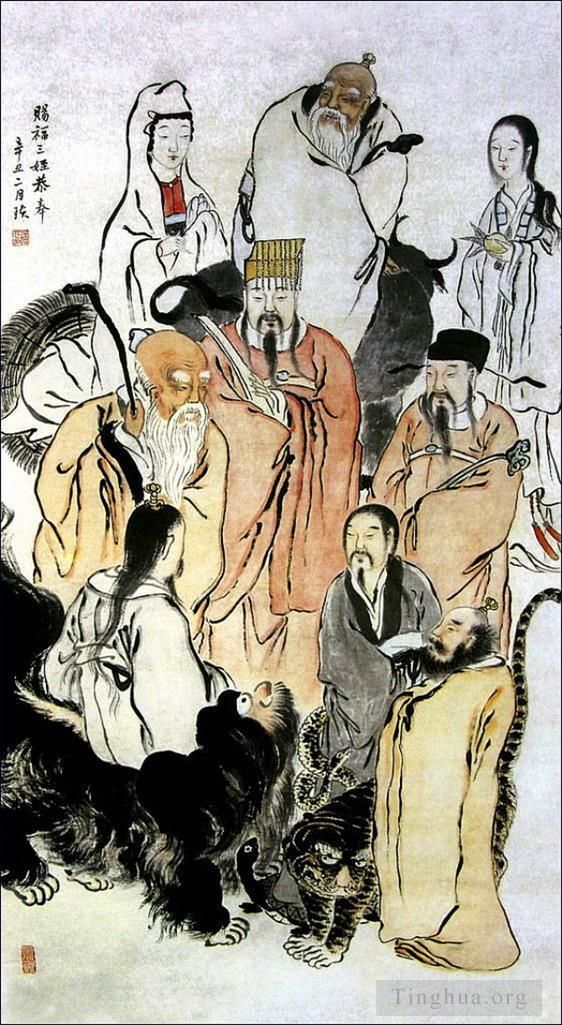 Qi Baishi's Contemporary Chinese Painting - The Eight Immortals
