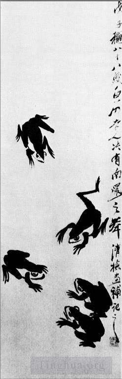 Contemporary Artwork by Qi Baishi - Frogs