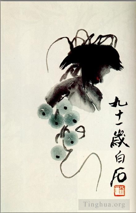 Qi Baishi's Contemporary Chinese Painting - Grapes