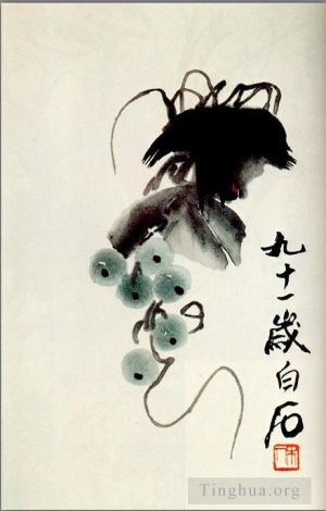 Contemporary Artwork by Qi Baishi - Grapes