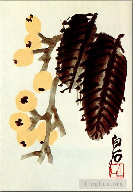 Qi Baishi's Contemporary Chinese Painting - Loquat
