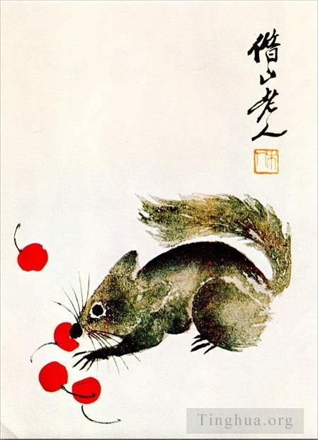 Qi Baishi's Contemporary Chinese Painting - Protein and cherries