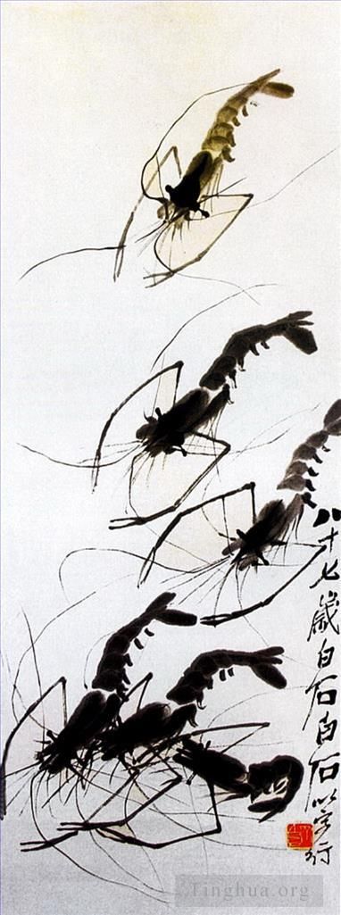 Qi Baishi's Contemporary Chinese Painting - Shrimp 5