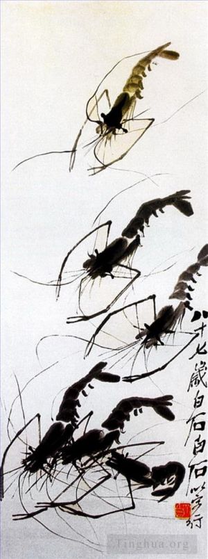 Contemporary Artwork by Qi Baishi - Shrimp 5