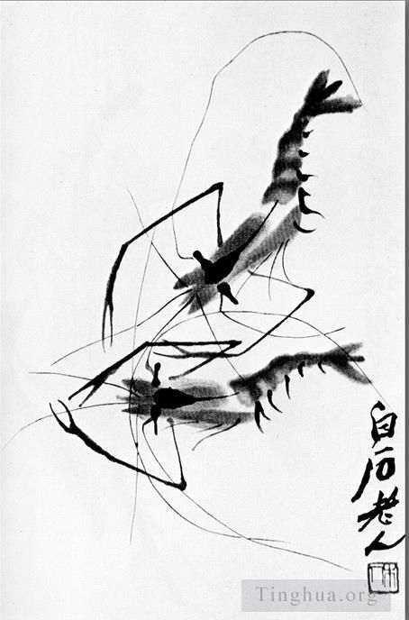 Qi Baishi's Contemporary Chinese Painting - Shrimp