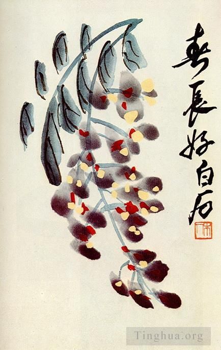 Qi Baishi's Contemporary Chinese Painting - The branch of wisteria
