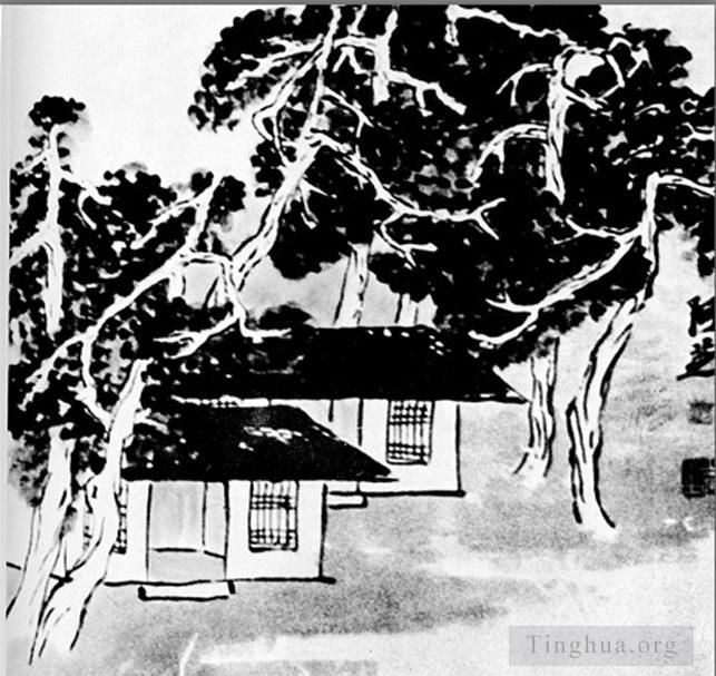 Qi Baishi's Contemporary Chinese Painting - Trees in the studio