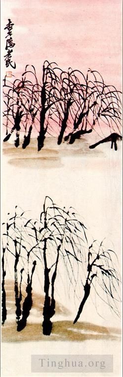 Contemporary Artwork by Qi Baishi - Willows