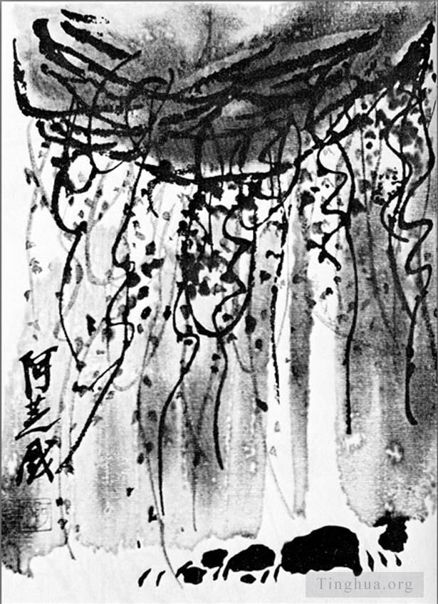 Qi Baishi's Contemporary Chinese Painting - Wisteria