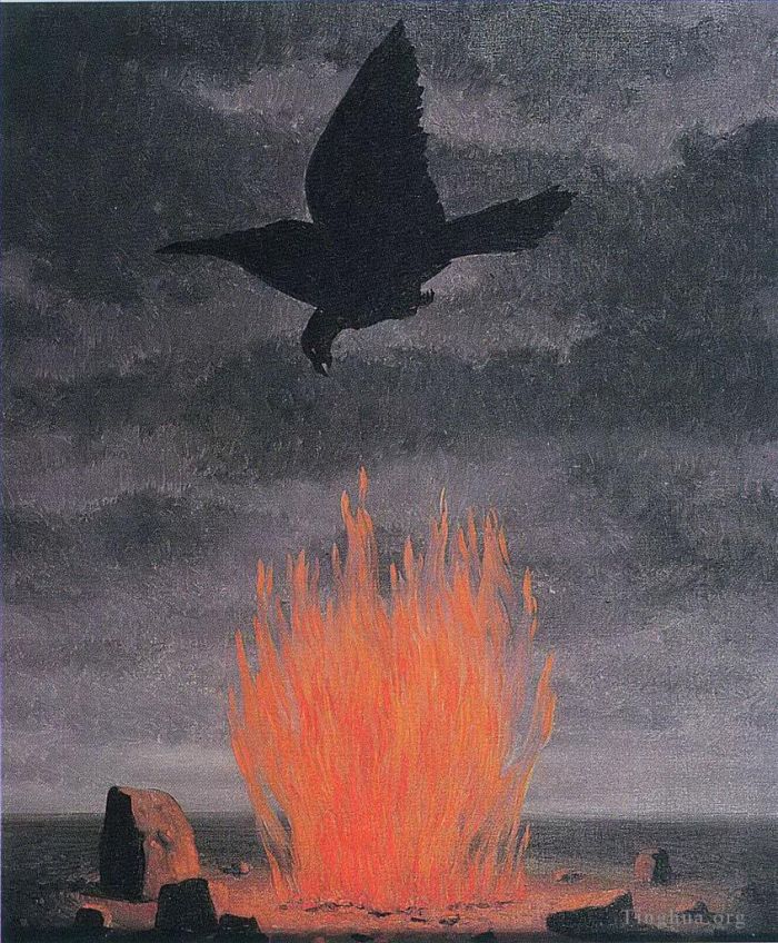 Rene Magritte's Contemporary Oil Painting - The fanatics 1955