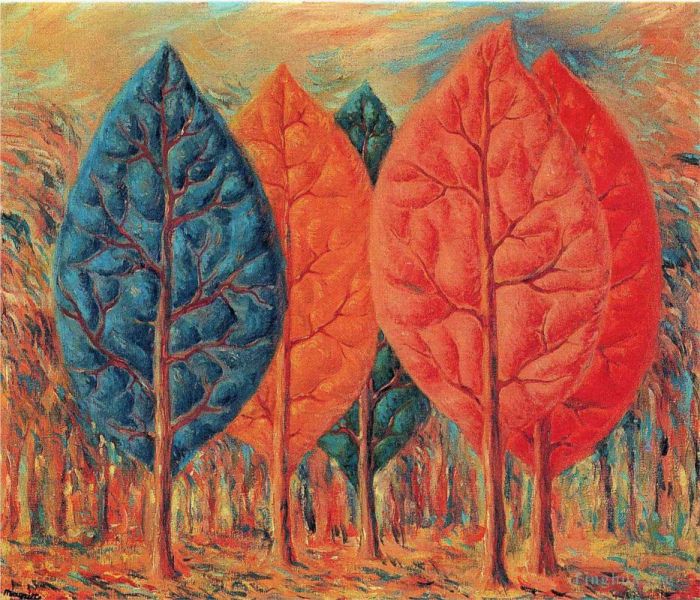Rene Magritte's Contemporary Oil Painting - The fire 1943