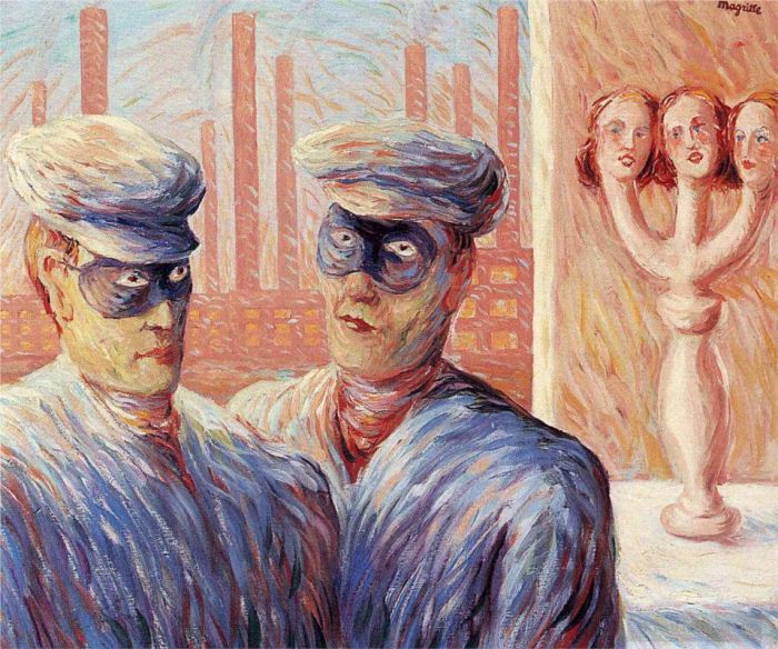 Rene Magritte's Contemporary Oil Painting - The intelligence 1946