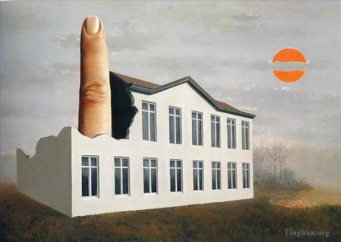 Rene Magritte's Contemporary Oil Painting - The revealing of the present 1936