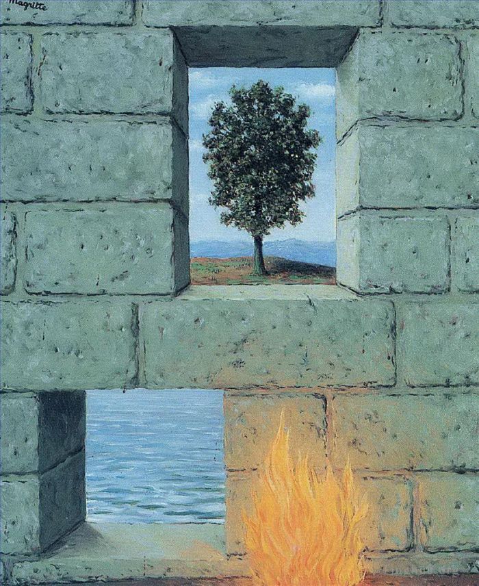 Rene Magritte's Contemporary Various Paintings - Mental complacency 1950