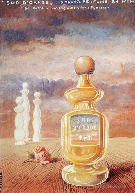Rene Magritte Artwork -Soir d orage strange perfume by mem
