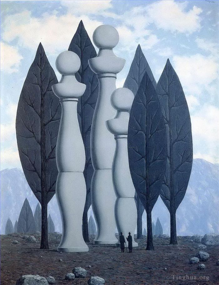 Rene Magritte's Contemporary Various Paintings - The art of conversation 1951
