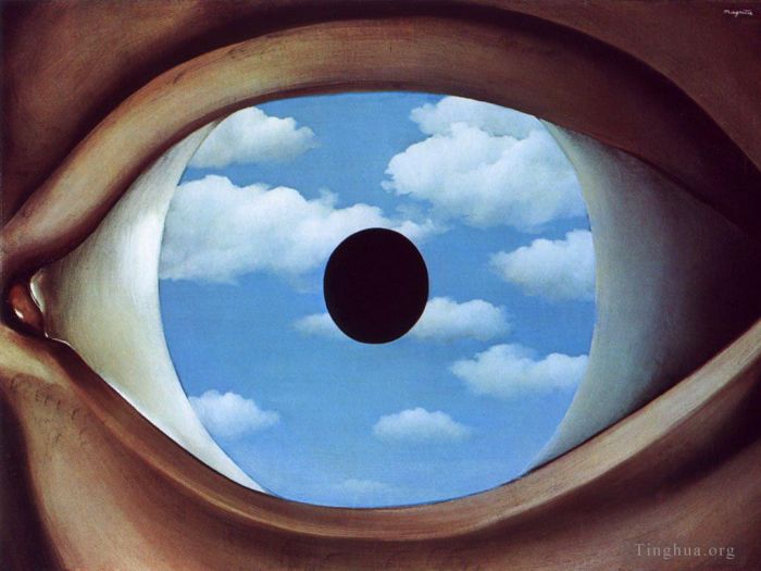 Rene Magritte's Contemporary Various Paintings - The false mirror 1928