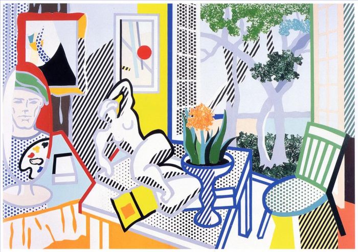 Roy Lichtenstein's Contemporary Various Paintings - Still Life with Reclining Nude collage