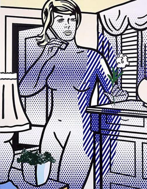 Roy Lichtenstein's Contemporary Various Paintings - Collage for nude with white flower 1994