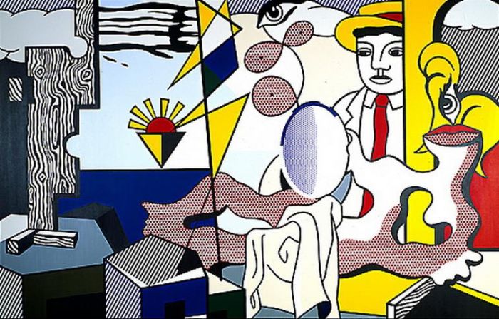 Roy Lichtenstein's Contemporary Various Paintings - Figures with sunset 1978