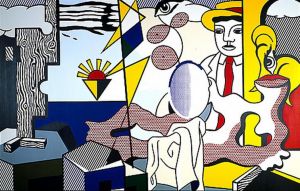 Contemporary Paintings - Figures with sunset 1978