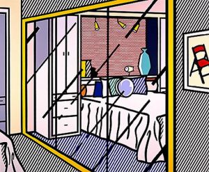 Contemporary Artwork by Roy Lichtenstein - Interior with mirrored closet 1991