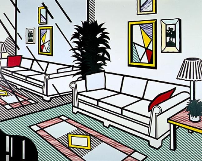 Roy Lichtenstein's Contemporary Various Paintings - Interior with mirrored wall 1991