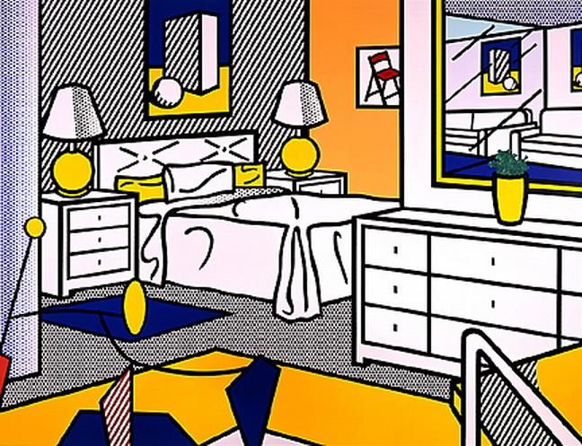 Roy Lichtenstein's Contemporary Various Paintings - Interior with mobile 1992
