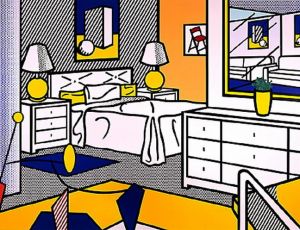 Contemporary Paintings - Interior with mobile 1992