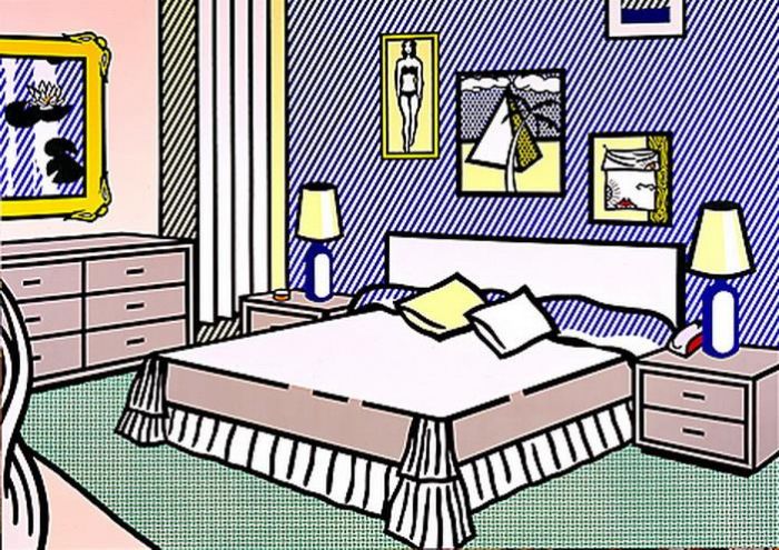 Roy Lichtenstein's Contemporary Various Paintings - Interior with water lilies 1991