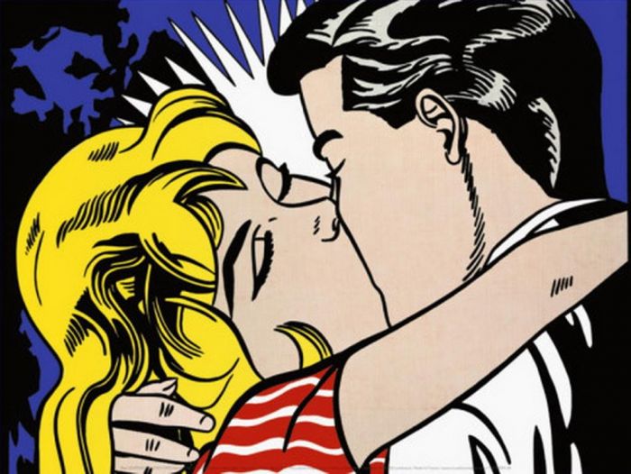Roy Lichtenstein's Contemporary Various Paintings - Kiss 3