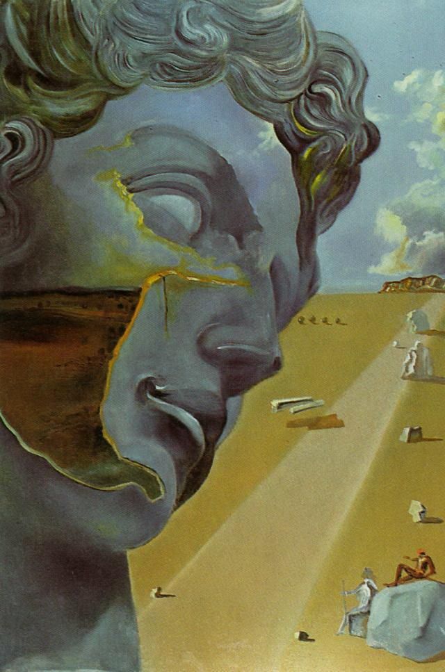 Salvador Dali's Contemporary Oil Painting - After the Head of Giuliano di Medici