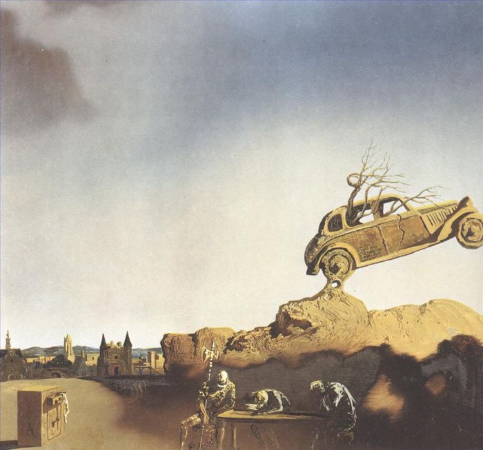 Salvador Dali's Contemporary Oil Painting - Apparition of the Town of Delft