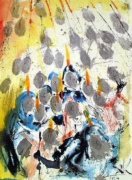 Salvador Dali's Contemporary Oil Painting - Apparuerunt illis dispertitae linguae