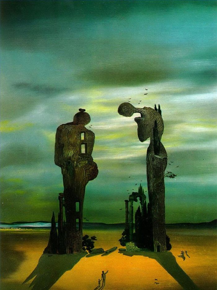 Salvador Dali's Contemporary Oil Painting - Archeological Reminiscence Millet s Angelus