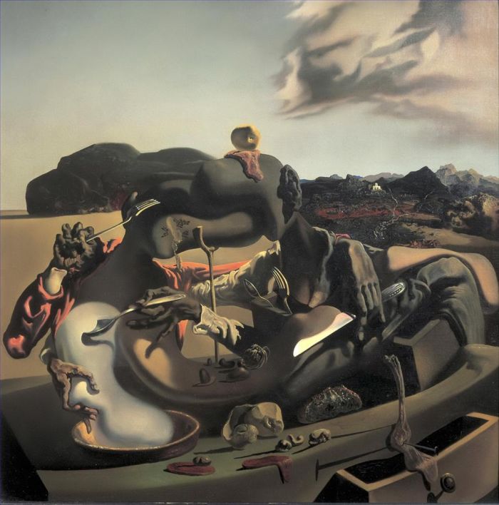 Salvador Dali's Contemporary Oil Painting - Autumnal Cannibalism
