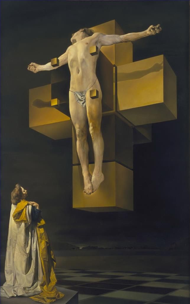 Salvador Dali's Contemporary Oil Painting - Crucifixion Corpus Hypercubicus