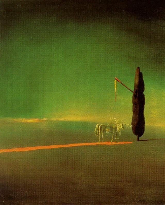 Salvador Dali's Contemporary Oil Painting - Eclipse and Vegetable Osmosis